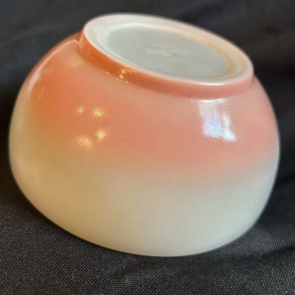 Vintage Anchor Hocking Fire King Fired On Pink Milk Glass Cereal Soup 5